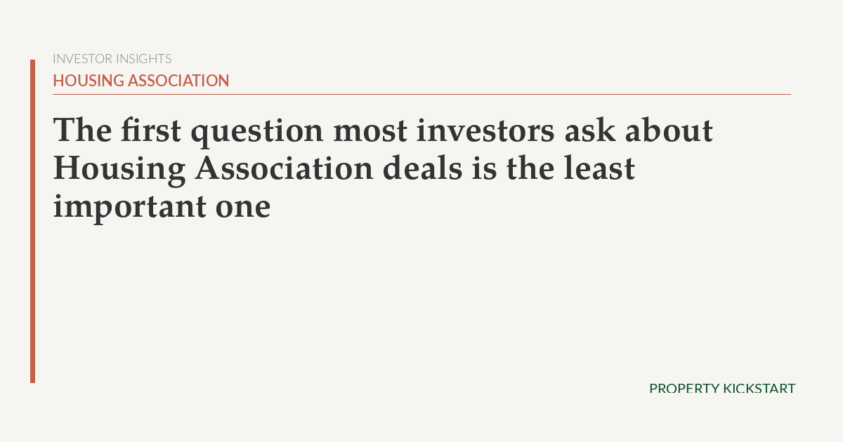 Housing Association deals for hands-off investors